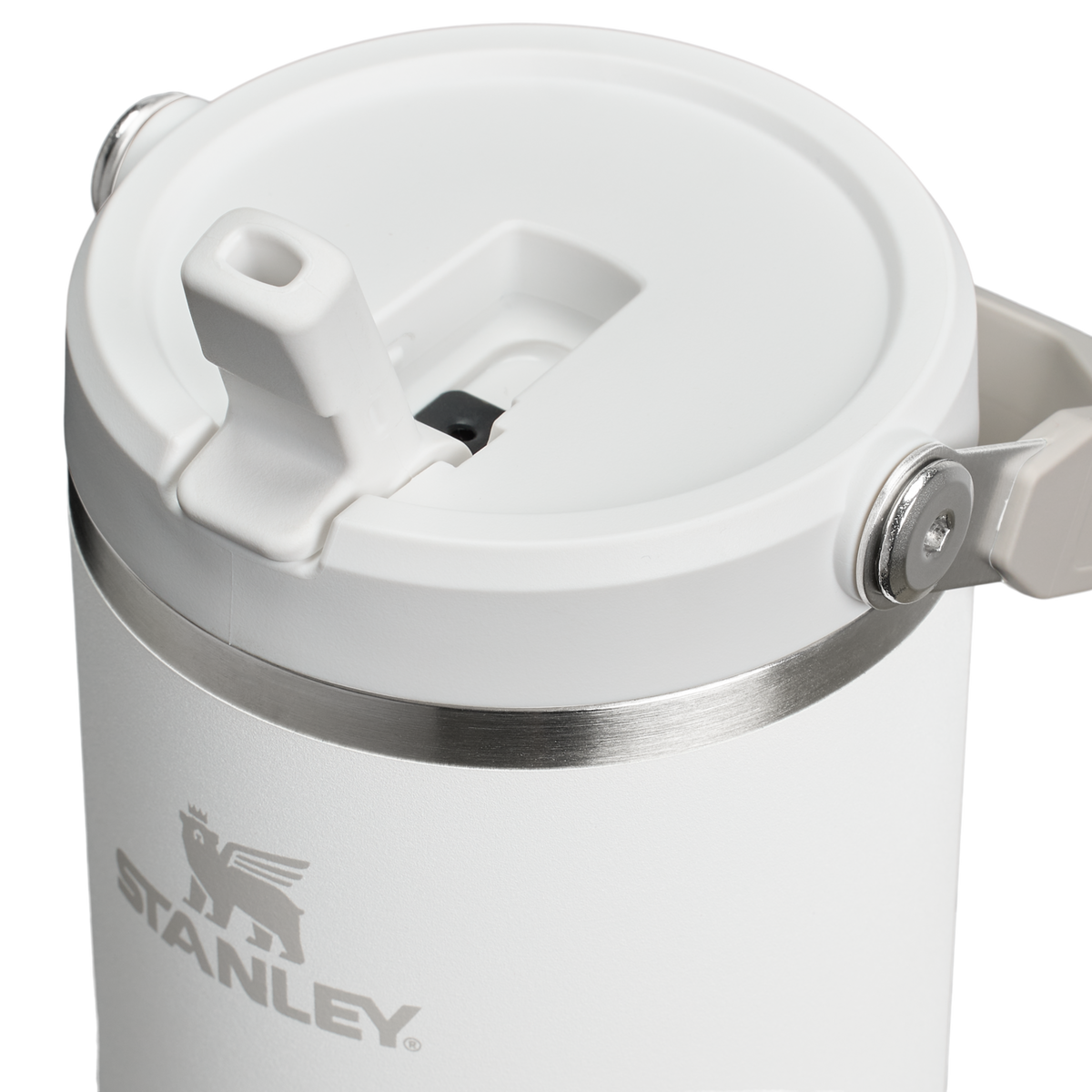 Stanley 40 OZ Ice Flow Flip Straw Insulated Tumbler In Frost White
