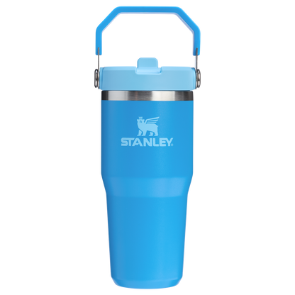 Stanley 14 OZ Ice Flow Flip Straw Insulated Tumbler In Azure Blue