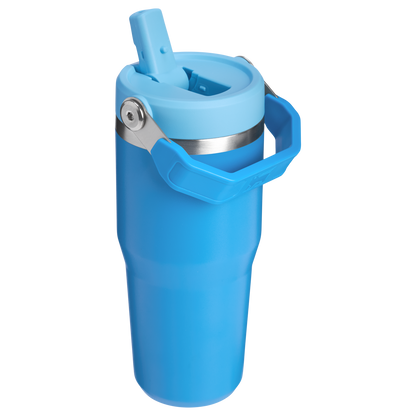 Stanley 14 OZ Ice Flow Flip Straw Insulated Tumbler In Azure Blue