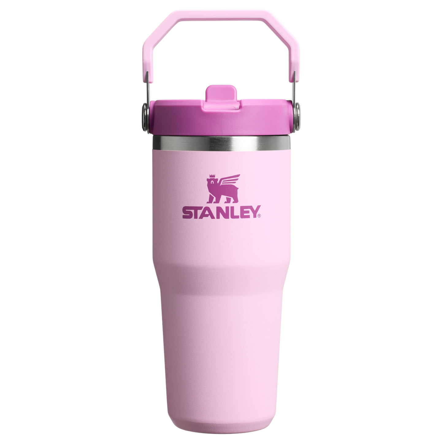 Stanley 14 OZ Ice Flow Flip Straw Insulated Tumbler In Cherry Blossom Pink