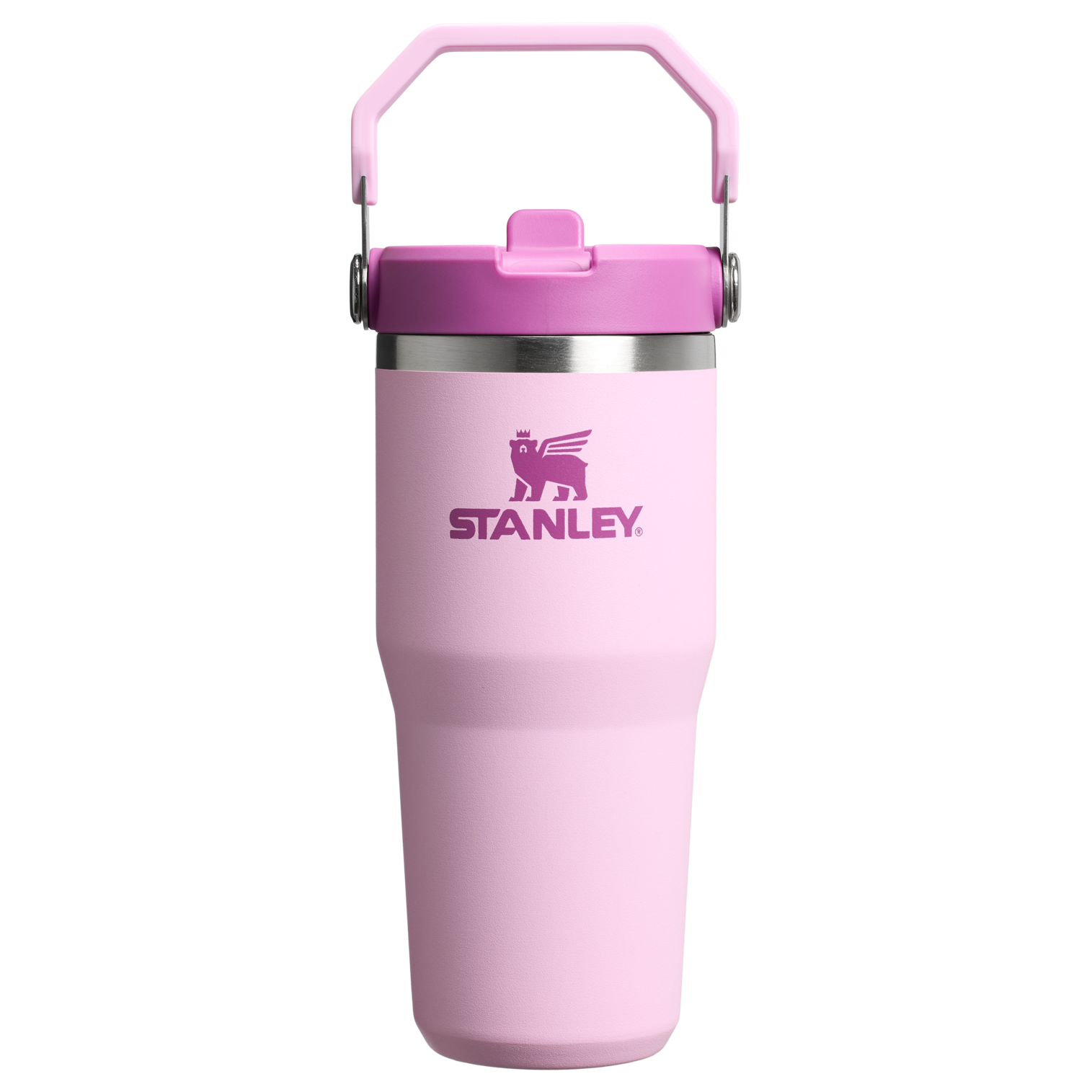 Stanley 14 OZ Ice Flow Flip Straw Insulated Tumbler In Cherry Blossom Pink