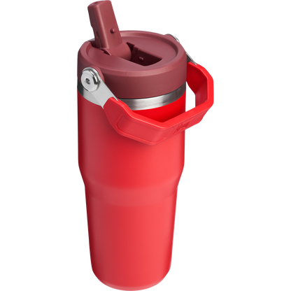 Stanley 14 OZ Ice Flow Flip Straw Insulated Tumbler In Chili Red