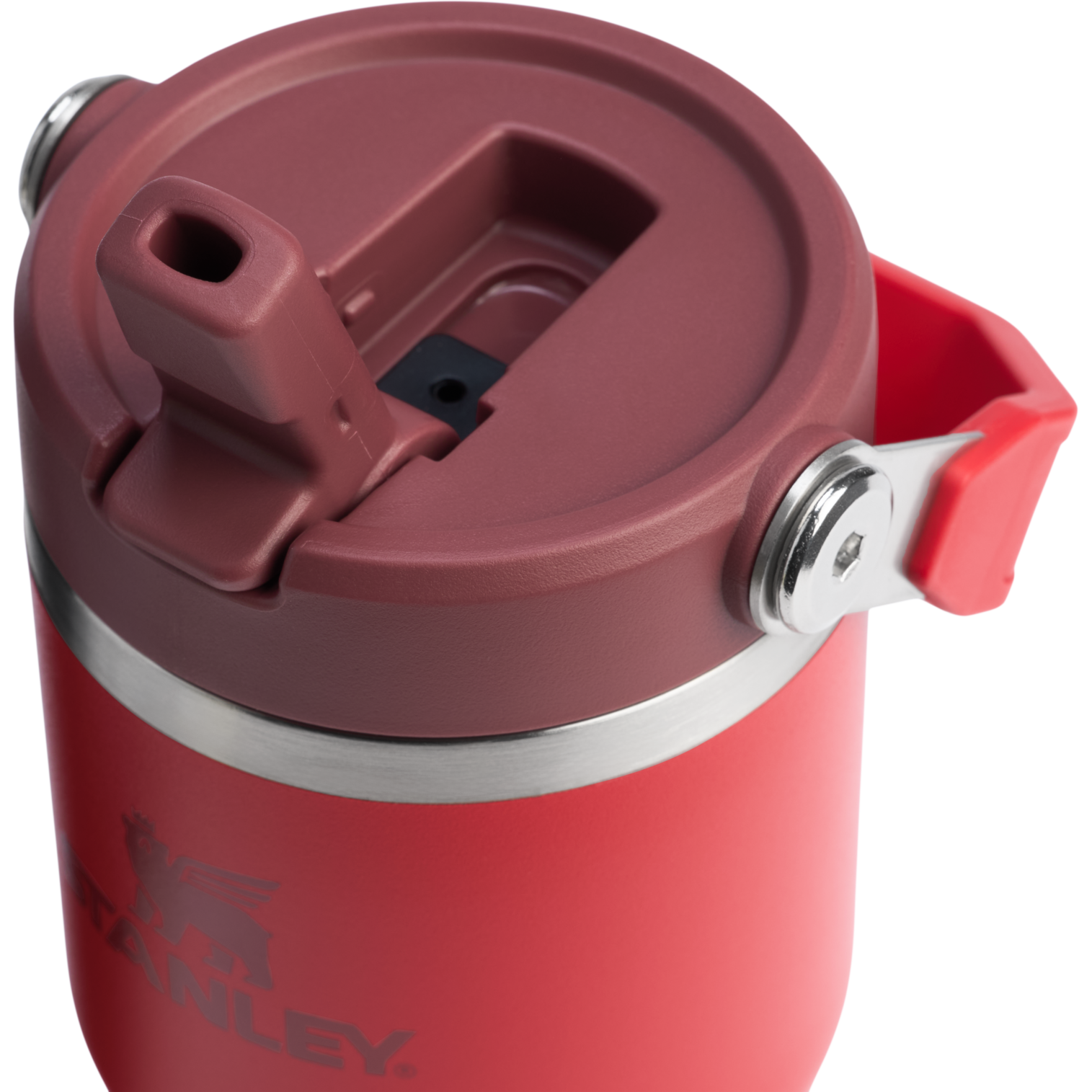 Stanley 14 OZ Ice Flow Flip Straw Insulated Tumbler In Chili Red