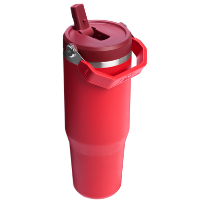 Stanley 30 OZ Ice Flow Flip Straw Insulated Tumbler In Chili Red