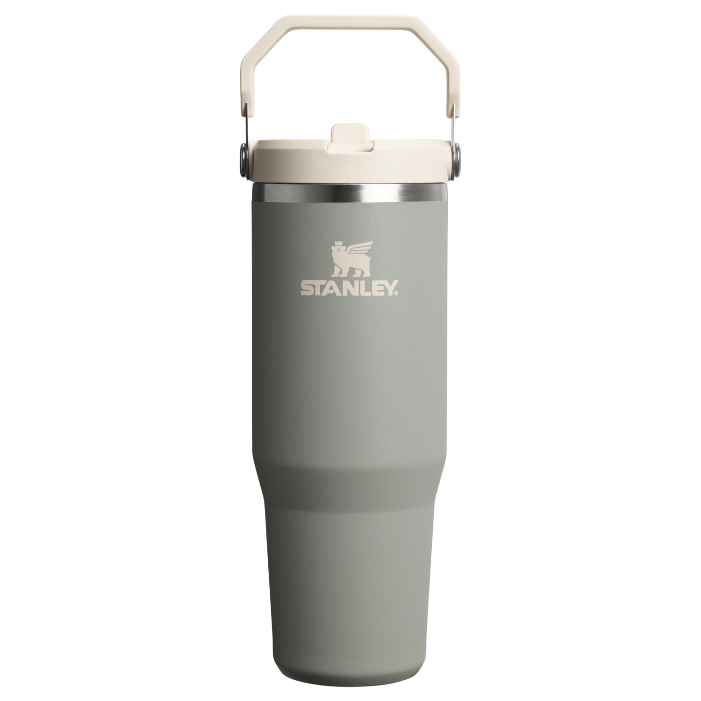 Stanley 30 OZ Ice Flow Flip Straw Insulated Tumbler In Sage Grey