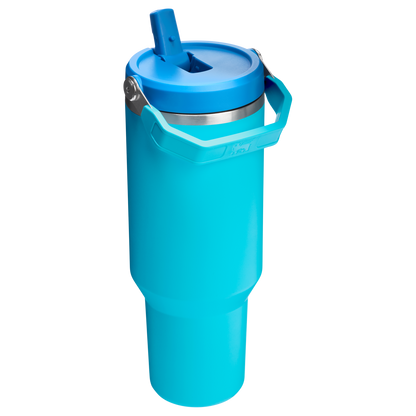Stanley 40 OZ Ice Flow Flip Straw Insulated Tumbler In Azure Blue