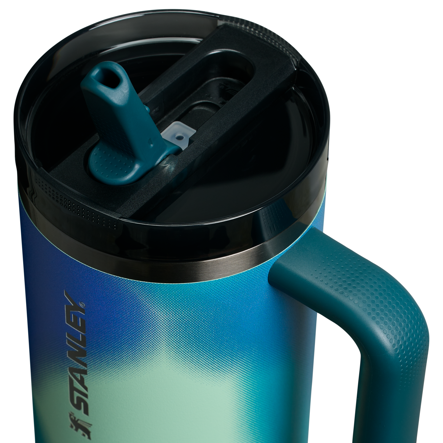 Stanley 40 OZ New Frequency ProTour Flip Straw Insulated Tumbler Cup In Coastal Teal Motion Blue