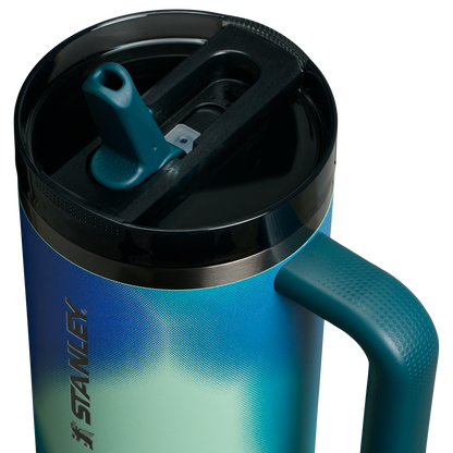 Stanley 40 OZ New Frequency ProTour Flip Straw Insulated Tumbler Cup In Coastal Teal Motion Blue