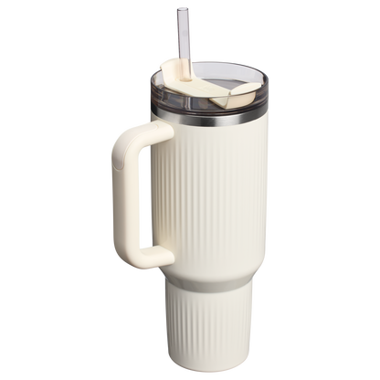 Stanley 40 OZ Quencher Fluted Insulate Tumbler In Cream White