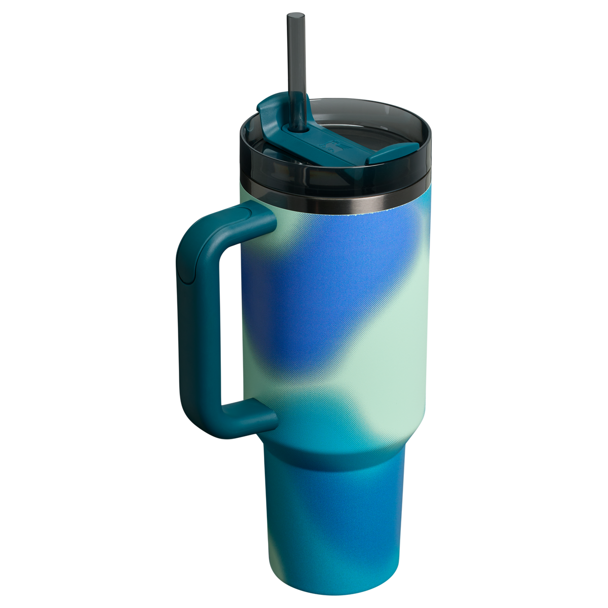 Stanley 40 OZ New Frequency Quencher Insulated Tumbler Cup In Coastal Teal Motion Blue