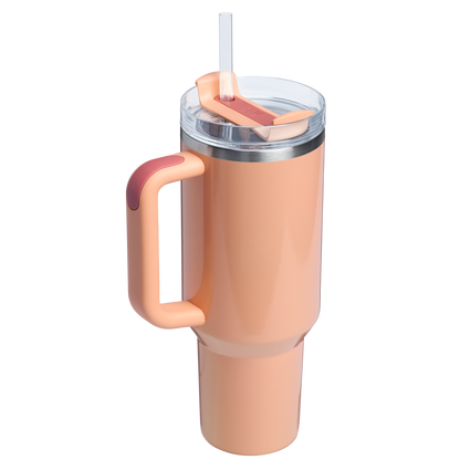 Stanley 40 OZ Quencher Insulated Tumbler Cup In Bellini Shimmer Orange