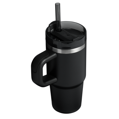 The Quencher H2.O 20 oz FlowState Tumbler with handle and straw in Black