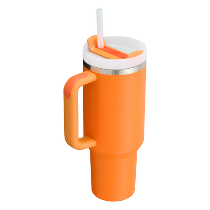 The Stanley Quencher H2.O FlowState Tumbler 40OZ Cup In Goldenrod Orange