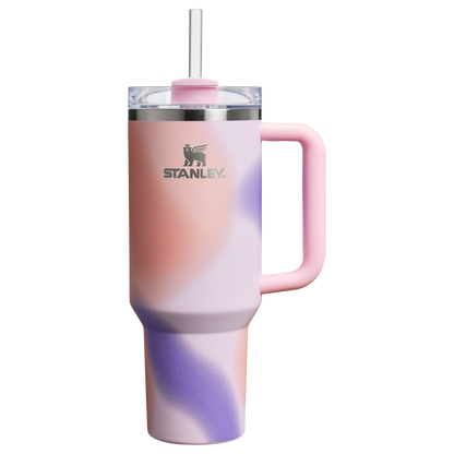 Stanley 40 OZ New Frequency Quencher Insulated Tumbler Cup In Rose Petal Motion