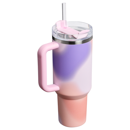 Stanley 40 OZ New Frequency Quencher Insulated Tumbler Cup In Rose Petal Motion