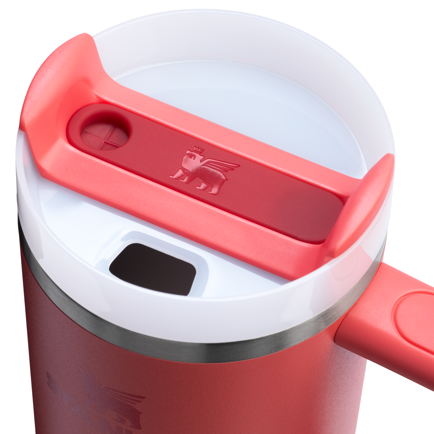Stanley Quencher H2.O FlowState Tumbler Cup 30 OZ In Hot Coral Red