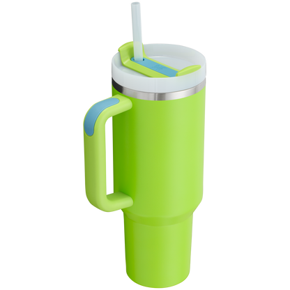 Stanley Quencher H2.O FlowState Insulated Tumbler 40OZ Cup In Bright Lime Green