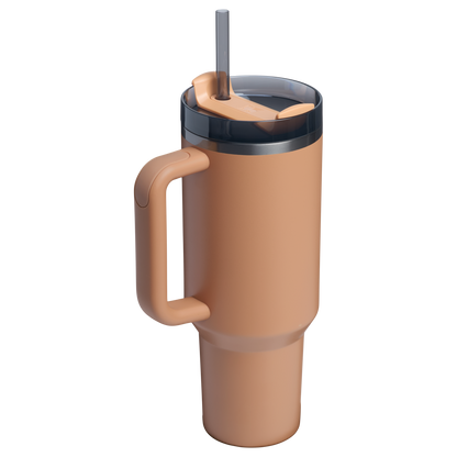 Stanley 40 OZ Quencher Insulated Tumbler Cup In Camel Tan