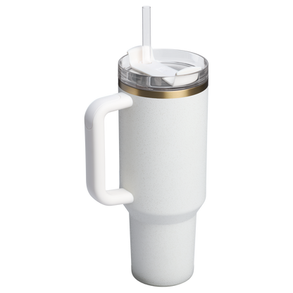 Stanley 40 OZ Quencher Insulated Tumbler Cup In Cream Moon White
