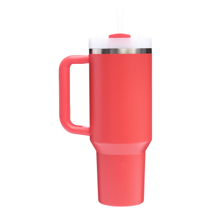 Stanley Quencher H2.O FlowState Tumbler Cup 40 OZ In Hot Coral Red