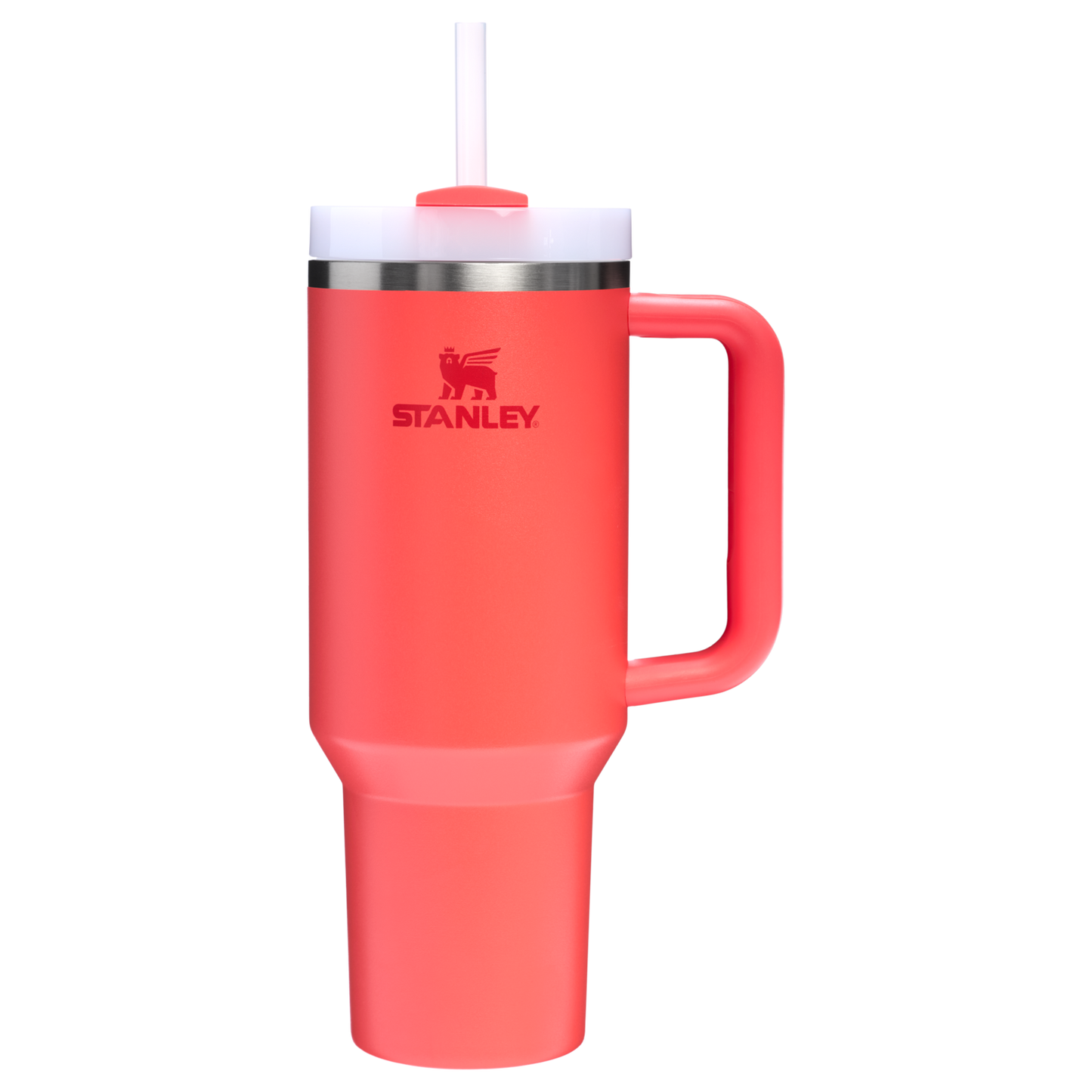 Stanley Quencher H2.O FlowState Tumbler Cup 40 OZ In Hot Coral Red
