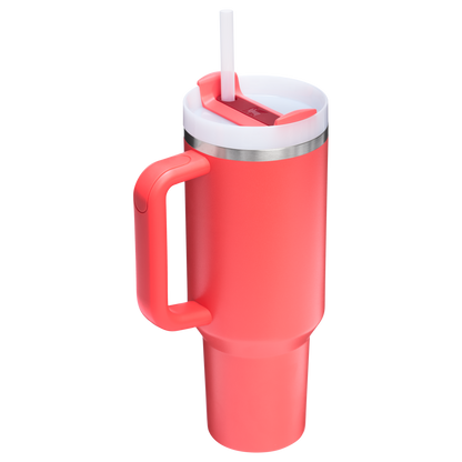 Stanley Quencher H2.O FlowState Tumbler Cup 40 OZ In Hot Coral Red