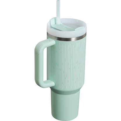 The Stanley Quencher H2.O FlowState Tumbler 40OZ Cup In Mint Soft Rain