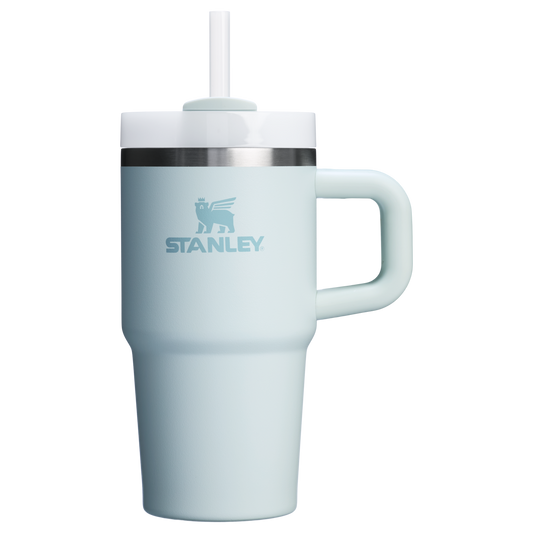 The Quencher H2.O 20 oz FlowState Tumbler with handle and straw in Mist Blue