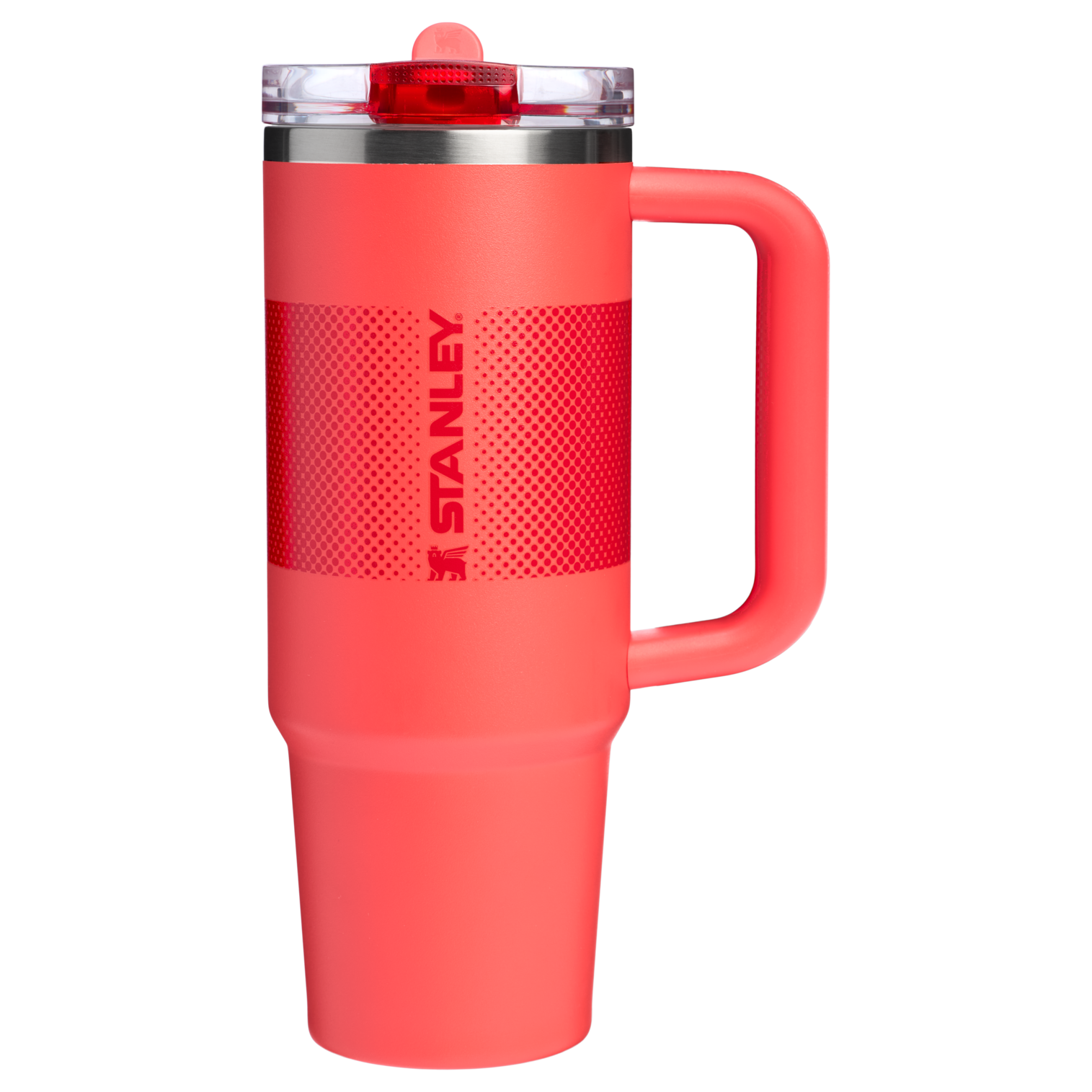 Stanley Quencher ProTour Flip Straw Tumbler Cup 30 OZ In Hot Coral Red Fade
