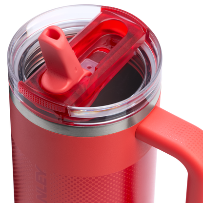 Stanley 30 OZ Quencher ProTour Flip Straw Tumbler In Hot Coral Red