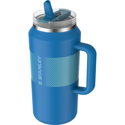 The Quencher ProTour Flip Straw Insulated Tumbler 64 OZ In Azure Blue