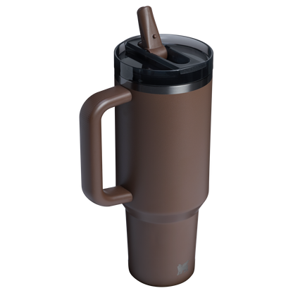 The Stanley Quencher ProTour Flip Straw Insulated Tumbler 40 OZ Cup In Espresso Brown