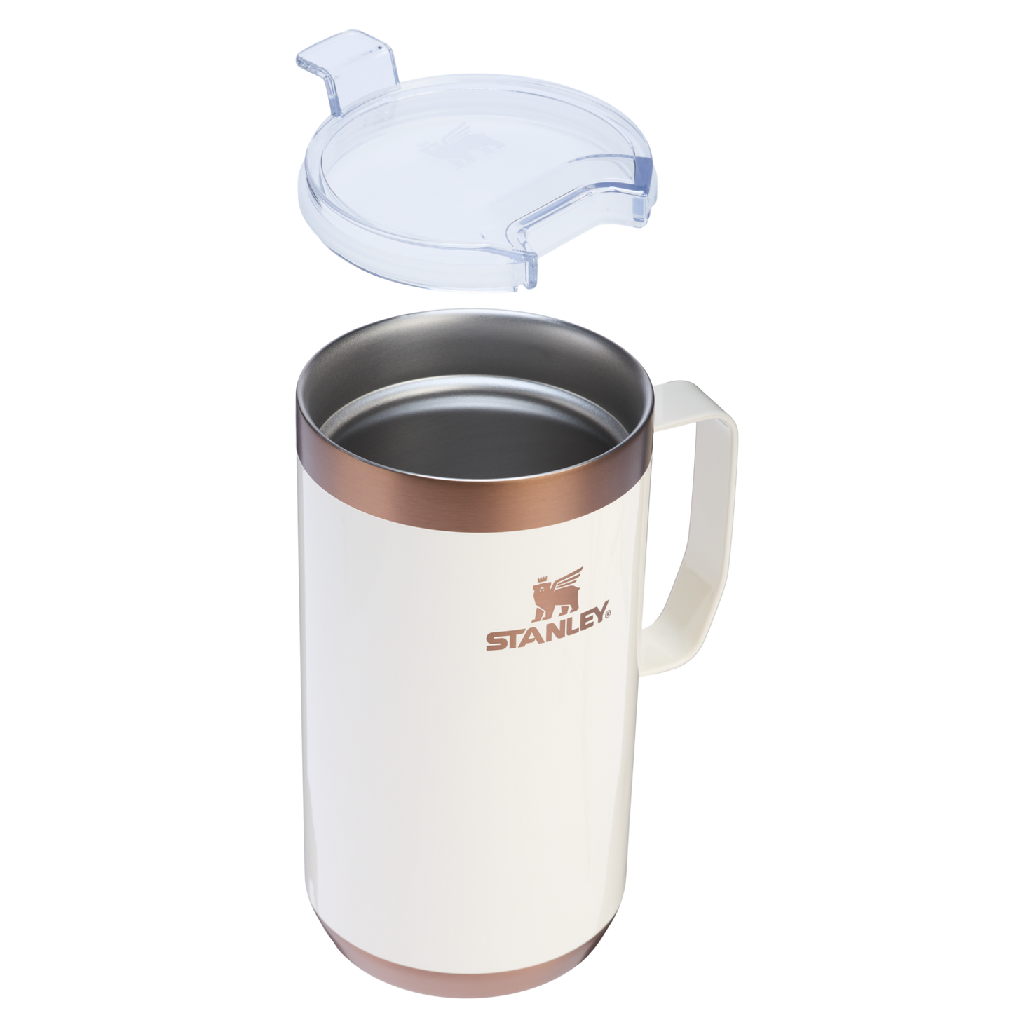 Stanley 24 OZ Stay-Hot Camp Stainless Steel Mug In Gilded Marshmallow White