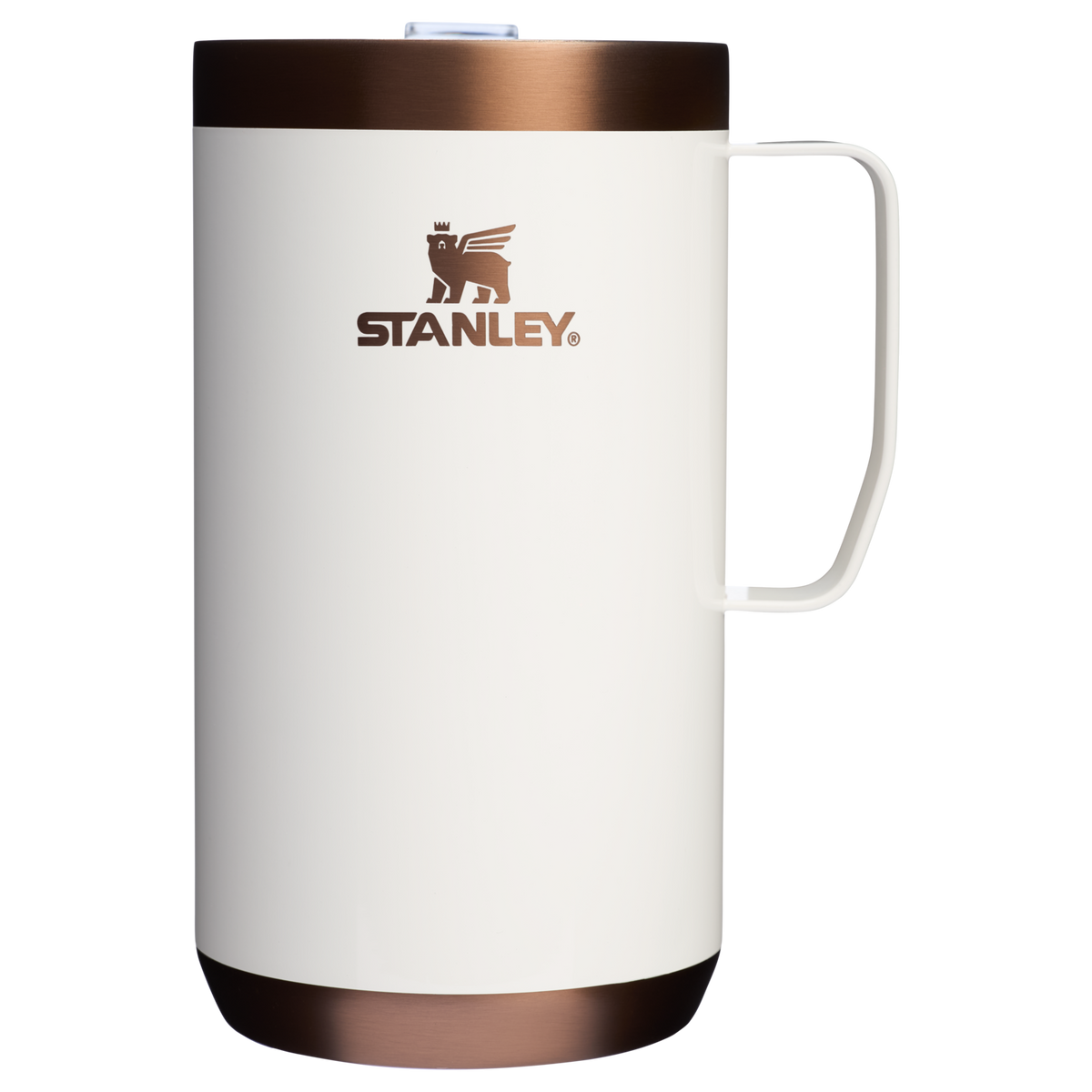 Stanley 24 OZ Stay-Hot Camp Stainless Steel Mug In Gilded Marshmallow White