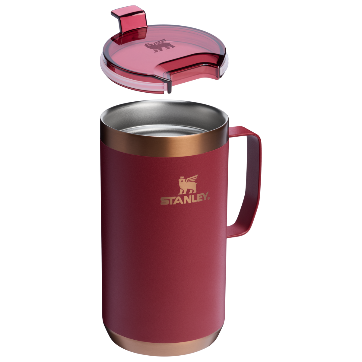 Stanley 24 OZ Stay-Hot Camp Stainless Steel Mug In Gilded Pomegranate Red