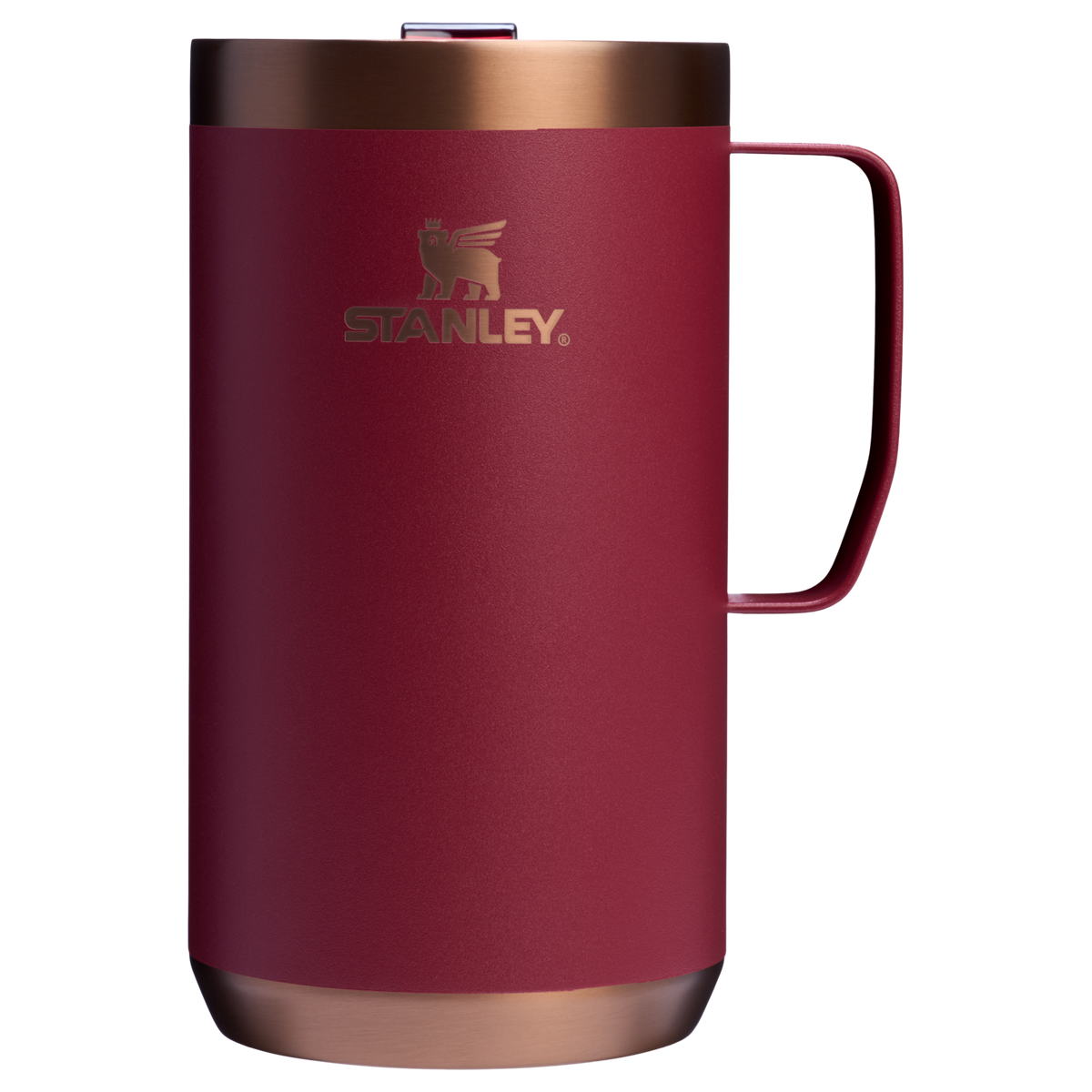 Stanley 24 OZ Stay-Hot Camp Stainless Steel Mug In Gilded Pomegranate Red
