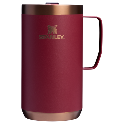 Stanley 24 OZ Stay-Hot Camp Stainless Steel Mug In Gilded Pomegranate Red