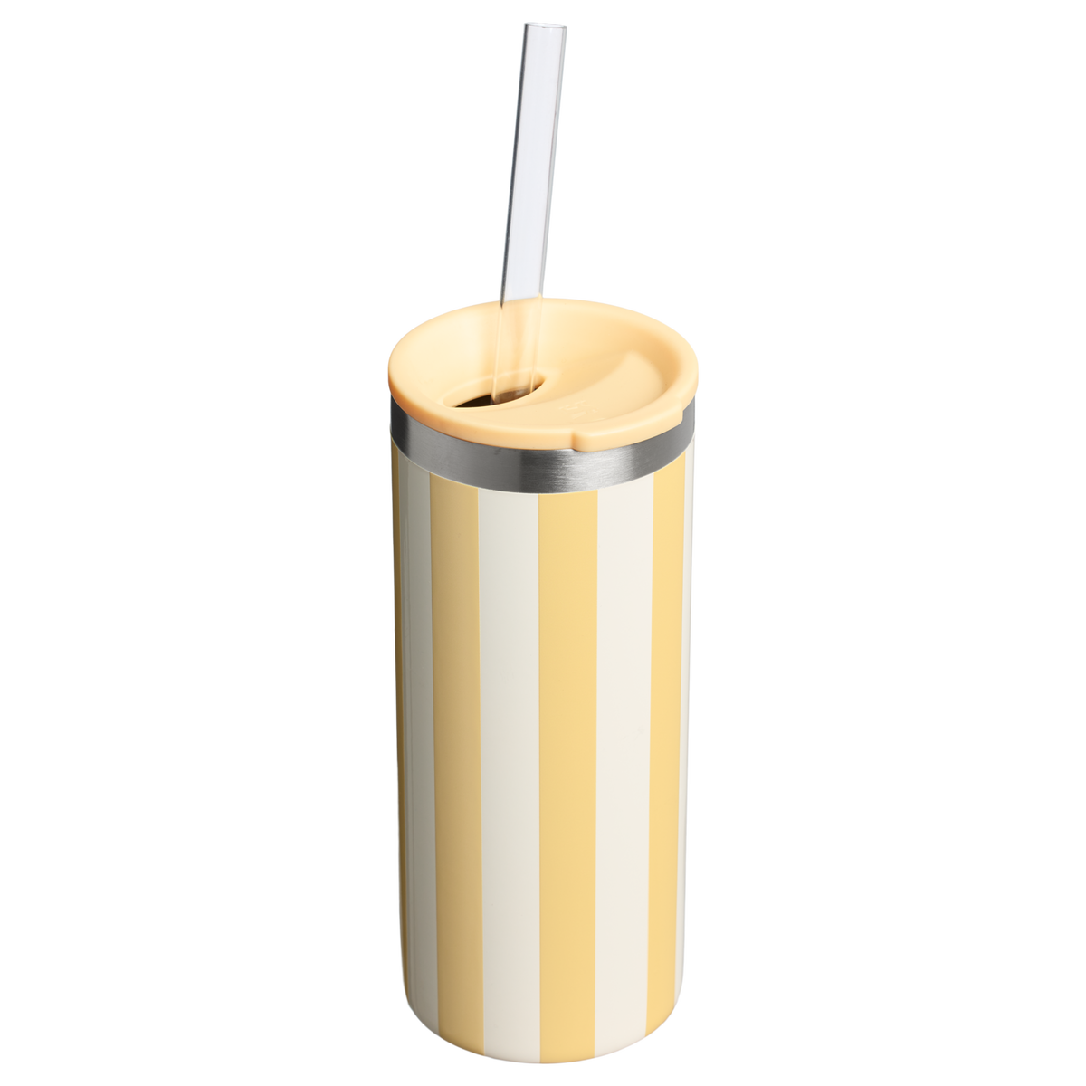 Stanley 10 OZ Everyday Slim Can Cooler Cup In Butter Yellow Stripe From The Oasis Collection