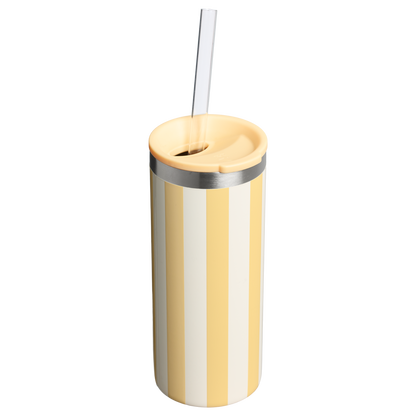 Stanley 10 OZ Everyday Slim Can Cooler Cup In Butter Yellow Stripe From The Oasis Collection