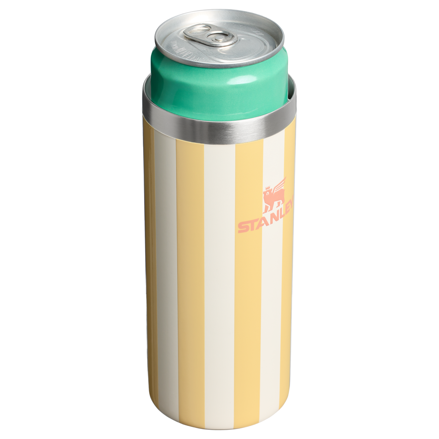 Stanley 10 OZ Everyday Slim Can Cooler Cup In Butter Yellow Stripe From The Oasis Collection