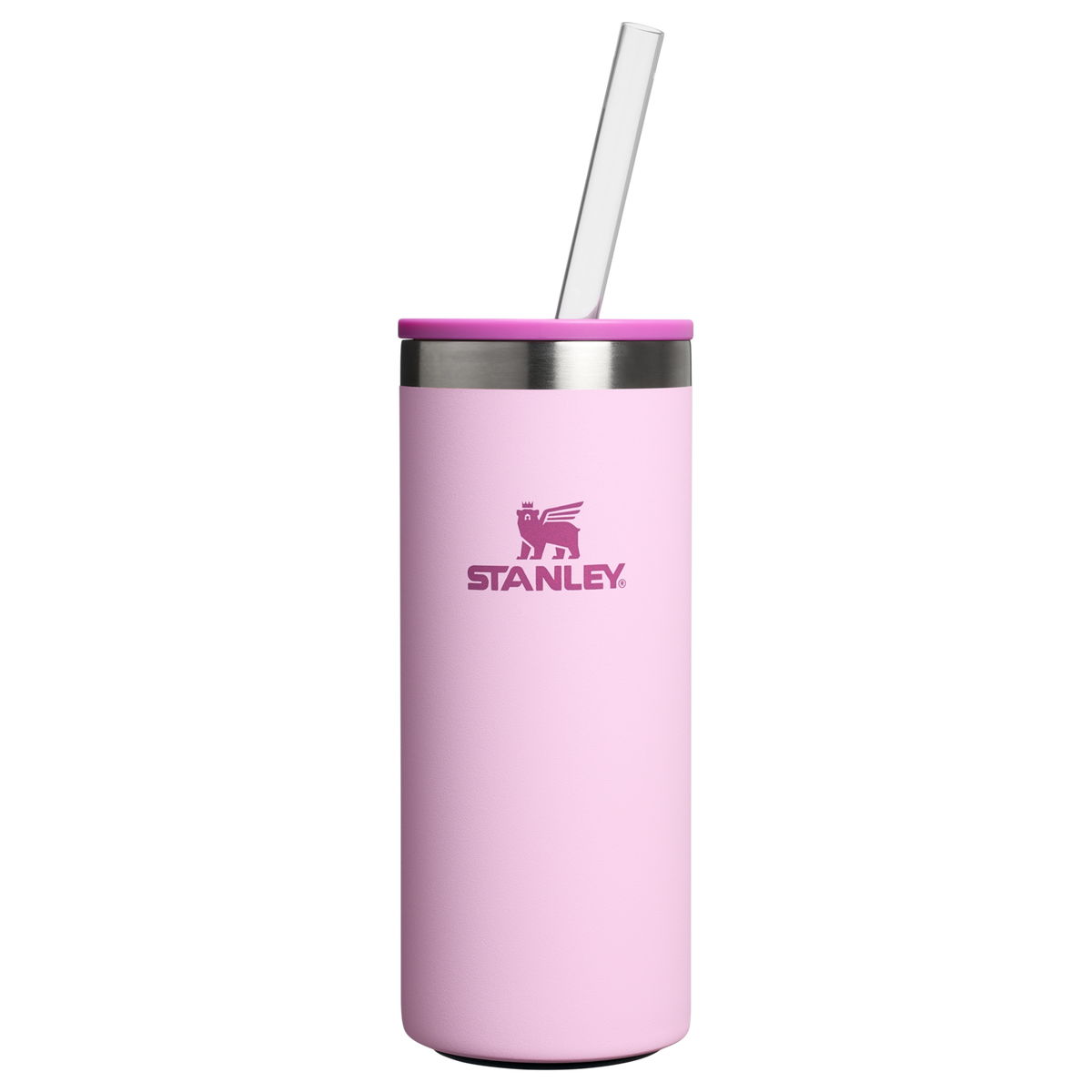 Stanley 10 OZ Everyday Slim Can Cooler Stainless Steel Cup In Cherry Blossom Pink