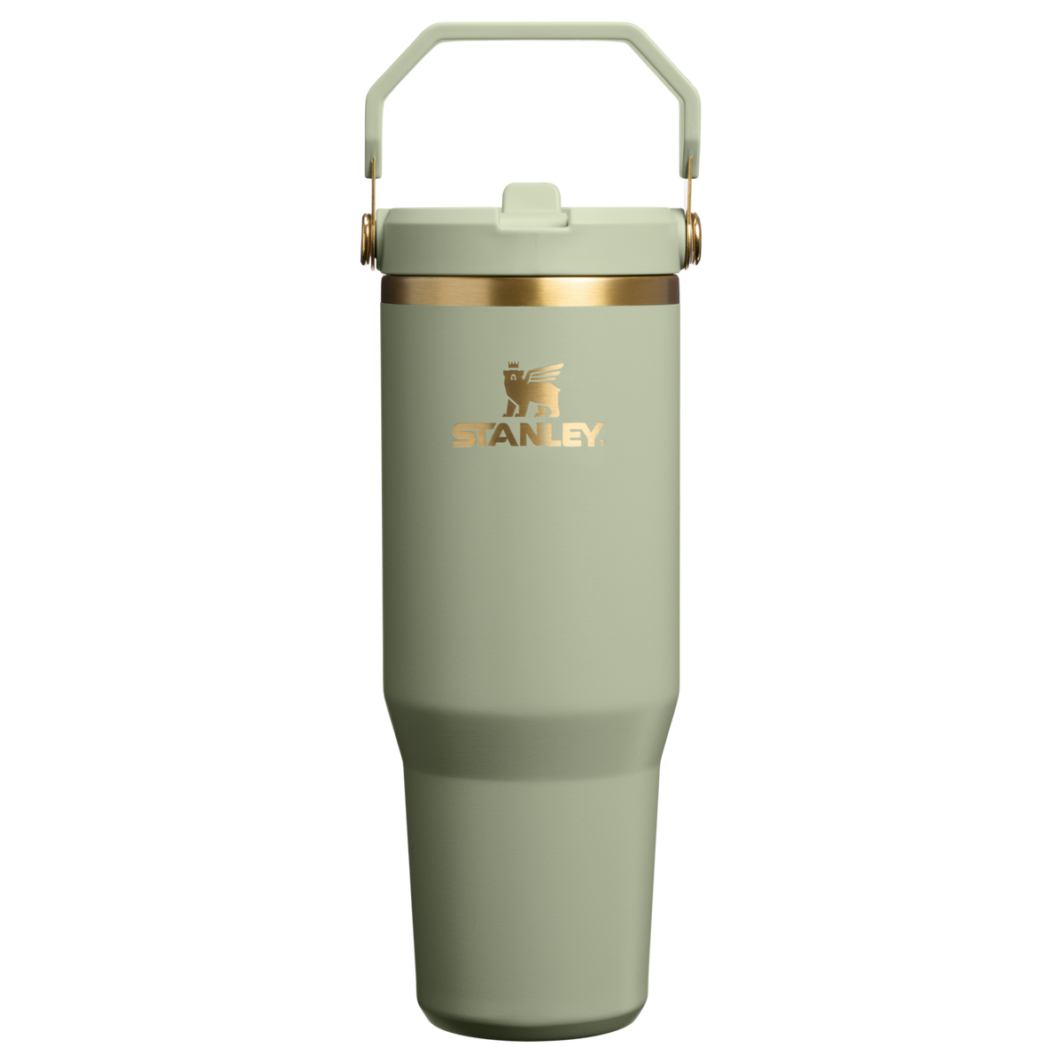Stanley 30 OZ IceFlow Flip Straw Stainless Steel Tumbler In Juniper Green