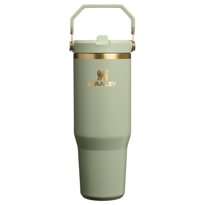 Stanley 30 OZ IceFlow Flip Straw Stainless Steel Tumbler In Juniper Green