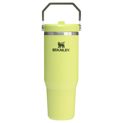 Stanley 30 OZ IceFlow Flip Straw Stainless Steel Tumbler In Prickly Pear Green