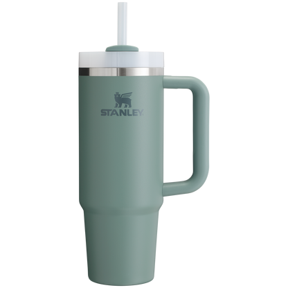 Stanley 30 OZ Quencher Tumbler With Handle And Straw In Shale Green