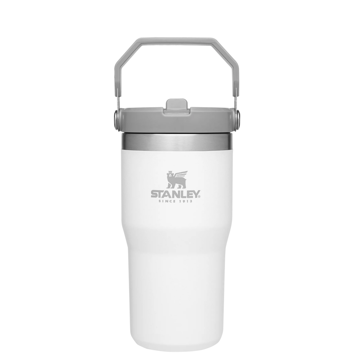 Stanley The IceFlow FlipStraw Tumbler Water Bottle 20 OZ In Polar White