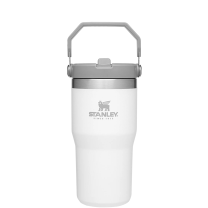 Stanley The IceFlow FlipStraw Tumbler Water Bottle 20 OZ In Polar White